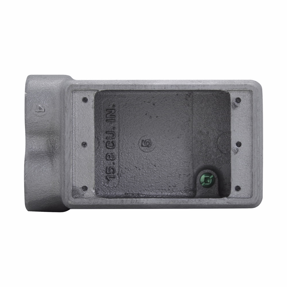 FSS3 Condulet 2-Entry Shallow Device Box, 1 in Trade, 1 Gang, Feraloy Iron Alloy, Aluminum Acrylic Painted/Electro-Galvanized
