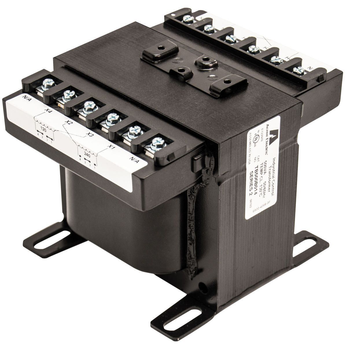 TB500B005C Encapsulated Industrial Control Transformer, 208/230/460 V Primary, 115 V Secondary, 500 VA Power Rating, 50/60 Hz, 1 Phase