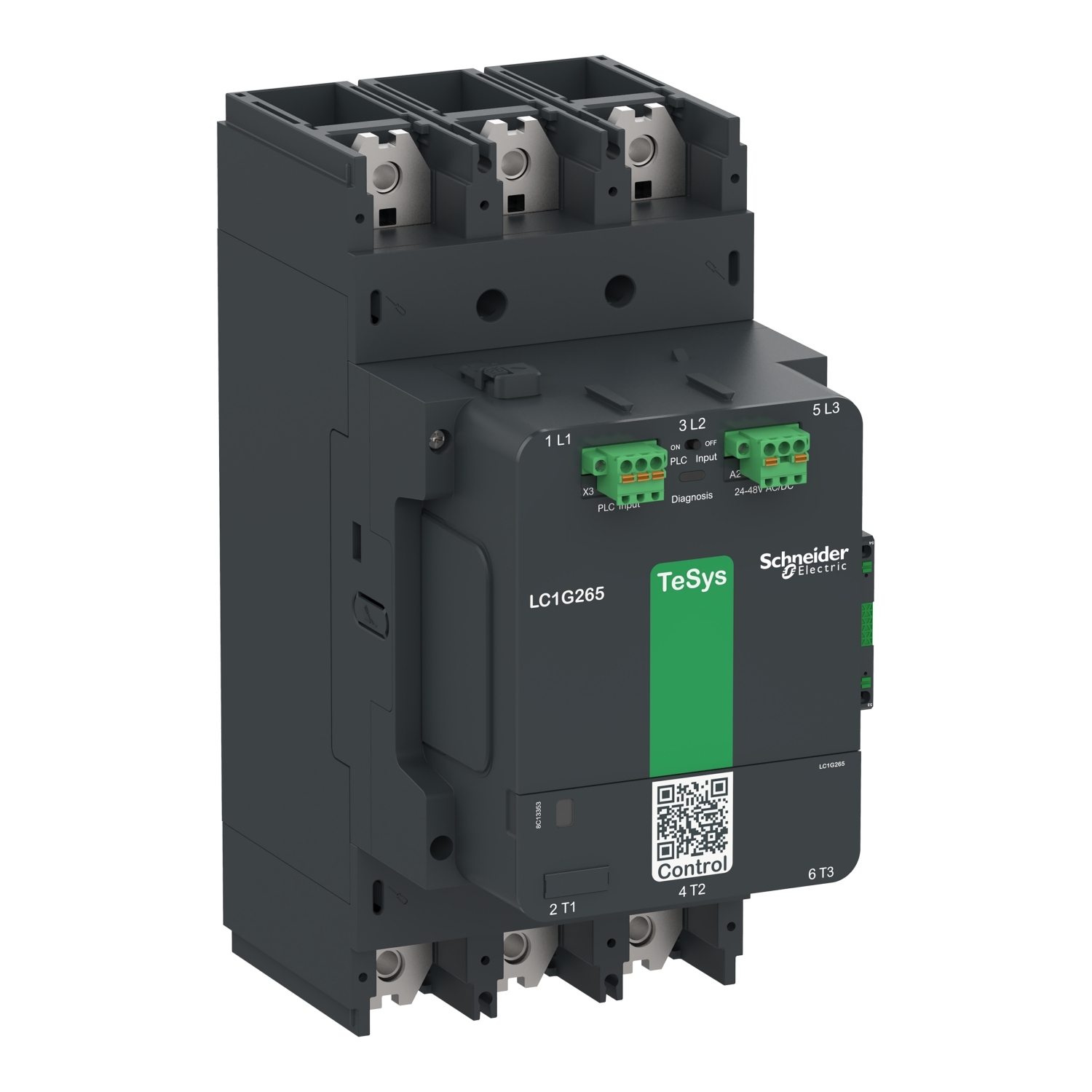 LC1G500LSEA LC1G TeSys Giga High Power Contactors, 1000 V AC at 50/60 Hz, 300 V DC V Coil, 500 A, 3NO Contact, 3 Poles