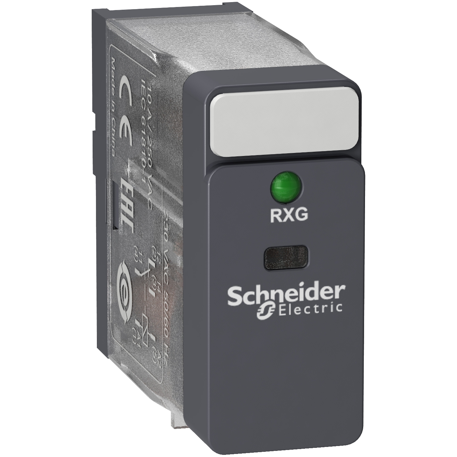 RXG13F7 Zelio RXG Series General Purpose Interface Plug-In Relay With Red LED, Standard Cover, 10 A, 1CO 1 Form C SPDT Contact, 120 VAC V Coil