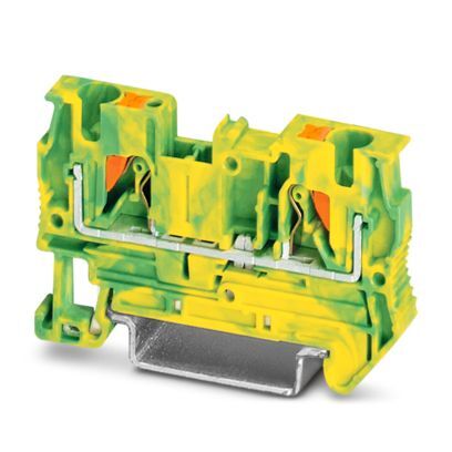 3211766 1-Level 1-Circuit 2-Connection Single Tier Ground Modular Terminal Block, 24 to 12 AWG Wire, DIN Rail Mount