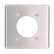 83026 Standard Size Wall Plate, 2 Gangs, 4.56 in W x 4.5 in H, Aluminum