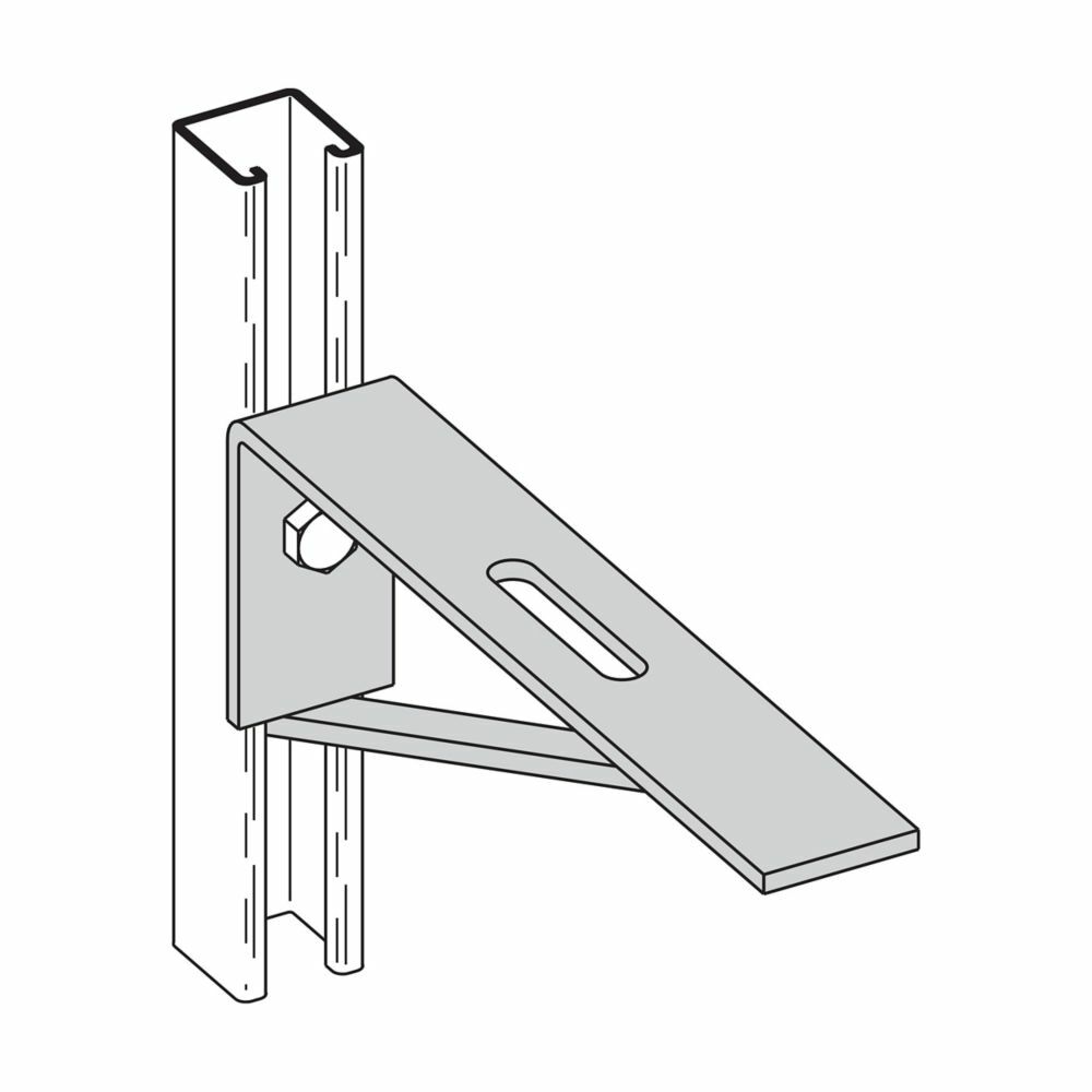 B190 ZN Channel Bracket, 12 in W, Steel