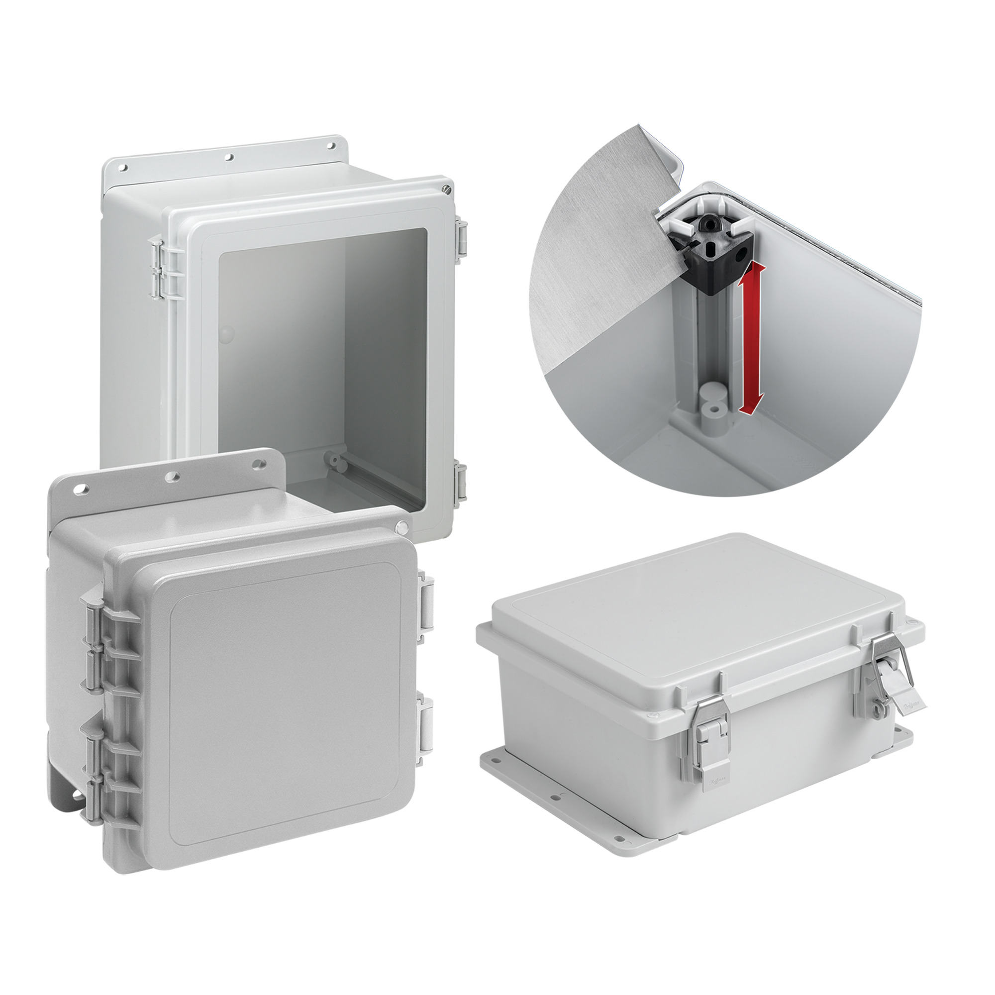 A16148PHC PolyPro PCR Lightweight Enclosure, 16.02 in L x 14.01 in W x 8.35 in D, NEMA 4X/IP66 NEMA Rating, Polyester