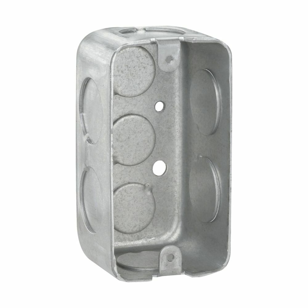 TP594 Drawn Utility Box, Steel, 13 cu-in Capacity, 1 Gang, 3 Knockouts