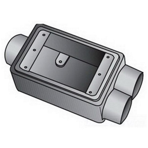 FSCC150 Type FSCC Heavy Duty Shallow Device Box With Internal Ground Screw, Malleable Iron, 21 cu-in, 1 Gangs, 3 Outlets, 3 Knockouts