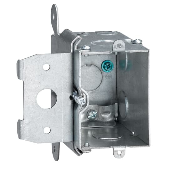 MB120ADJ Steel City Adjustable Wall Box, Steel, 20 cu-in Capacity, 1 Gangs, (1) Outlets, (5) Knockouts, 3.28 in H x 2.2 in W x 3.52 in D