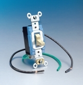 1244-I 3-Way Grounding Heavy Duty AC Quiet Toggle Switch, 120/277 V AC, 20 A, 1/2, 2 hp Power Rating
