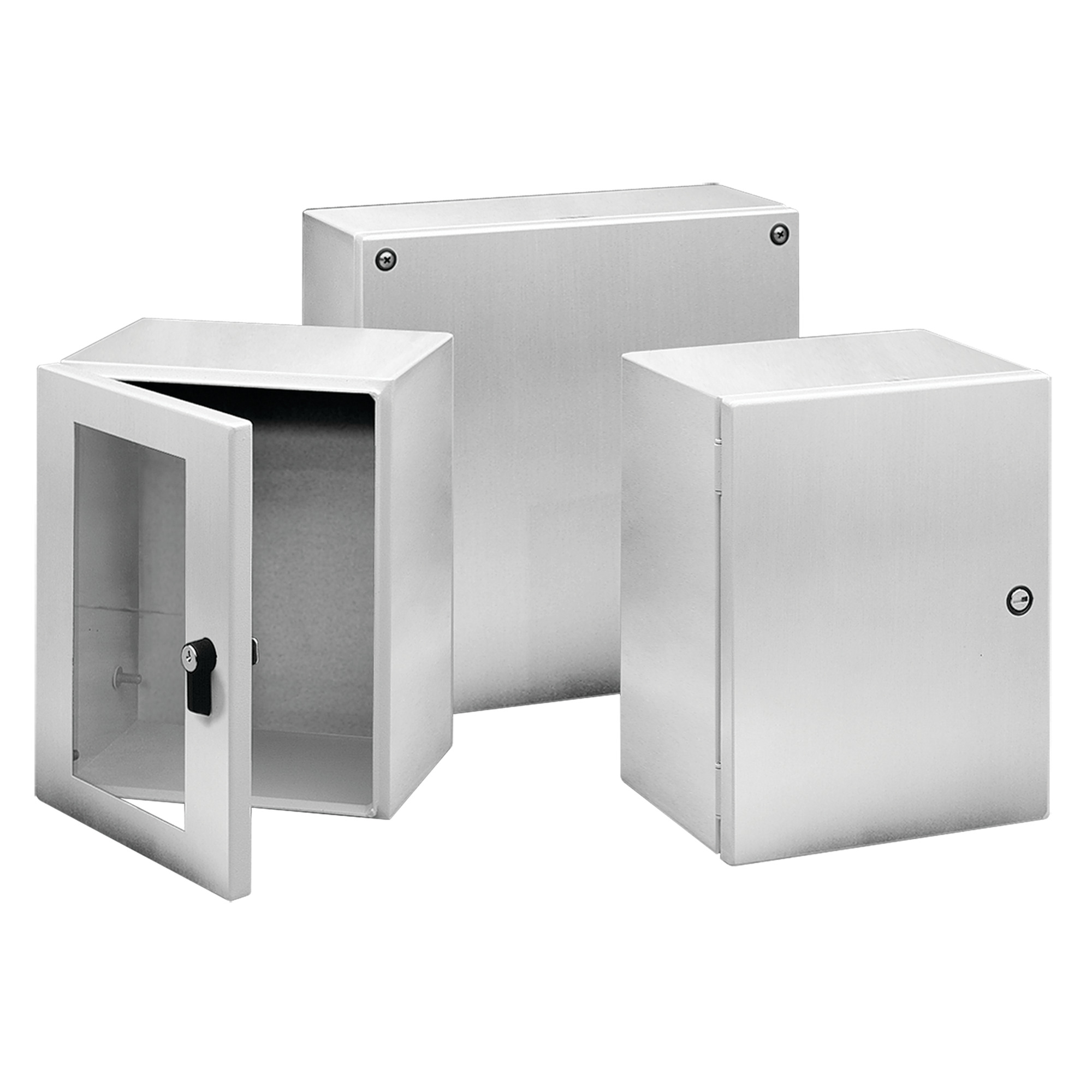LSC151512SS InLine A54S Instrumentation Enclosure, 150 mm L x 150 mm W x 120 mm D, NEMA 4X/IP66 NEMA Rating, 304 Stainless Steel