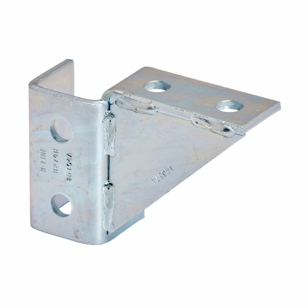 B274RZN Right Hand Single Corner Gusseted Connection, 8 Holes, 3-15/16 in L x 5-11/16 in W, Steel