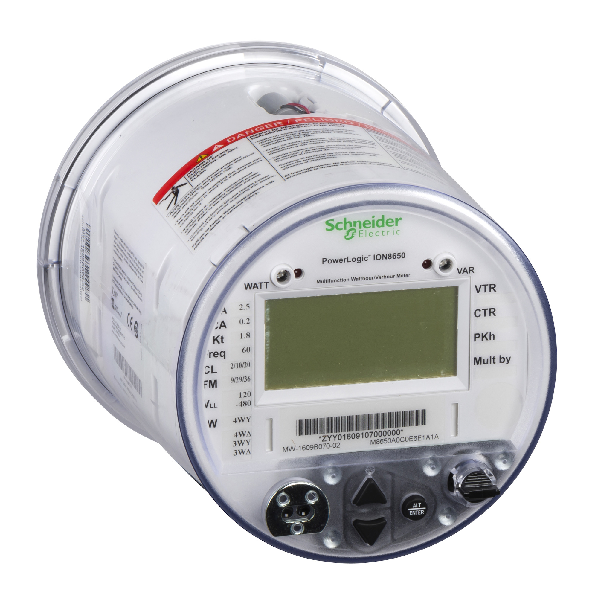 S8650C0C0E6E1A0A Powerlogic ION8650 Energy and Power Quality Meter, 120 to 277 V AC, 1/2/5 A, 47 to 63 Hz
