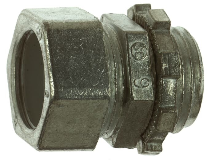 TC-211-SC Steel City Non-Insulated Compression Connector, 1/2 in Trade, For Use With EMT Conduits, Die Cast Zinc, Electro-Zinc Plated