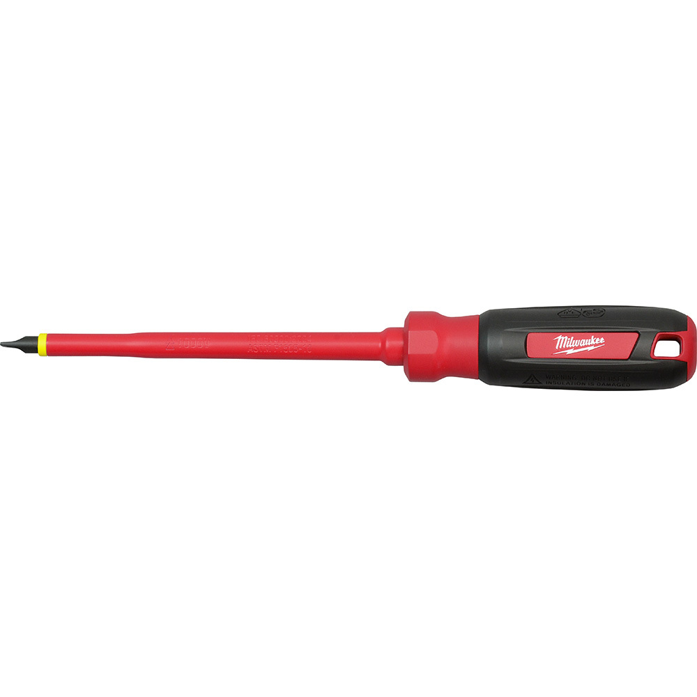 48-22-2221 Screwdriver, 1/4 in Slotted Point, Steel Shank, 6 in OAL, Plastic/Rubber Handle, ASTM F1505-10