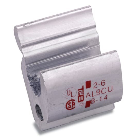 63105 Color-Keyed Compression H-Tap Connector, H Shape, 6 to 2 AWG Main/Run, 14 to 8 AWG Tap, Aluminum