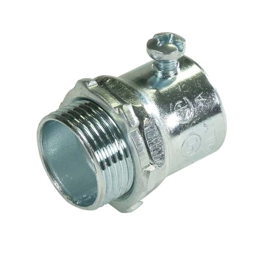 TC128A Steel City Non-Insulated Set Screw Connector, 3 in Trade, For Use With EMT Conduit, Steel, Zinc Plated