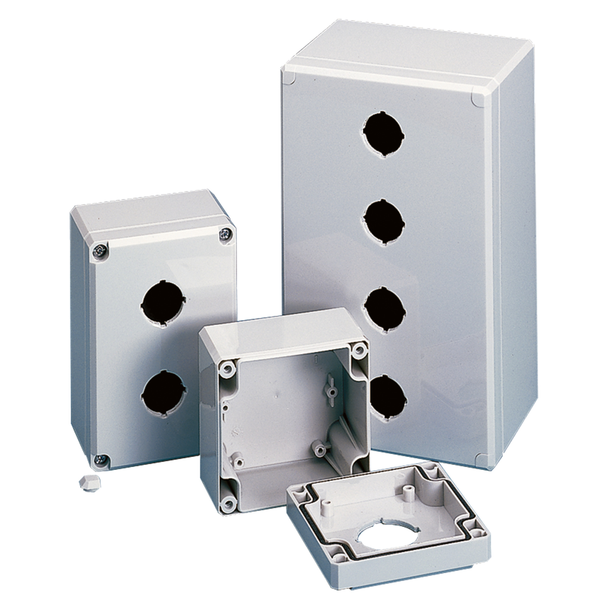 Q1PBPCD Q41 D Pushbutton Enclosure, 3.23 in L x 3.15 in W x 3.11 in D, 1 Outlets, NEMA 4X/IP67 NEMA Rating, Polycarbonate
