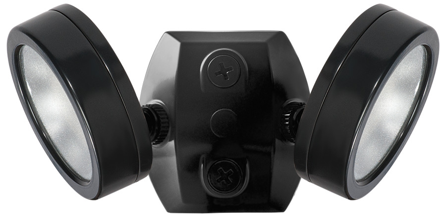 LES2X13YB 2-Head Floodlighting, (2) LED Lamp, 27 W Fixture, 120 V AC, Black Housing