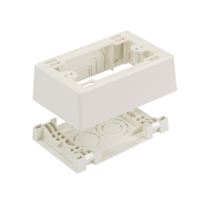 JBP1FSWH 1-Gang Power Rated Outlet Box, 5 in L x 3.26 in W x 1.62 in H, PVC, White