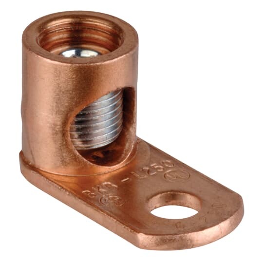 L250 Blackburn Type L Compact Mechanical Connector, 6 AWG to 250 kcmil Stranded Copper Conductor, 13/32 in Stud, 1 Bolt Holes, Copper