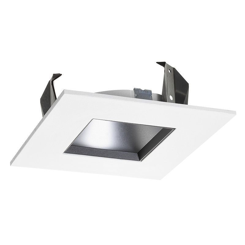 47LSQ BWH Adjustable Angle Cut Square Reflector Trim, 4 in ID, LED Lamp, For Use With 4 in TC 1000 Lumens Internally Adjustable LED Downlight