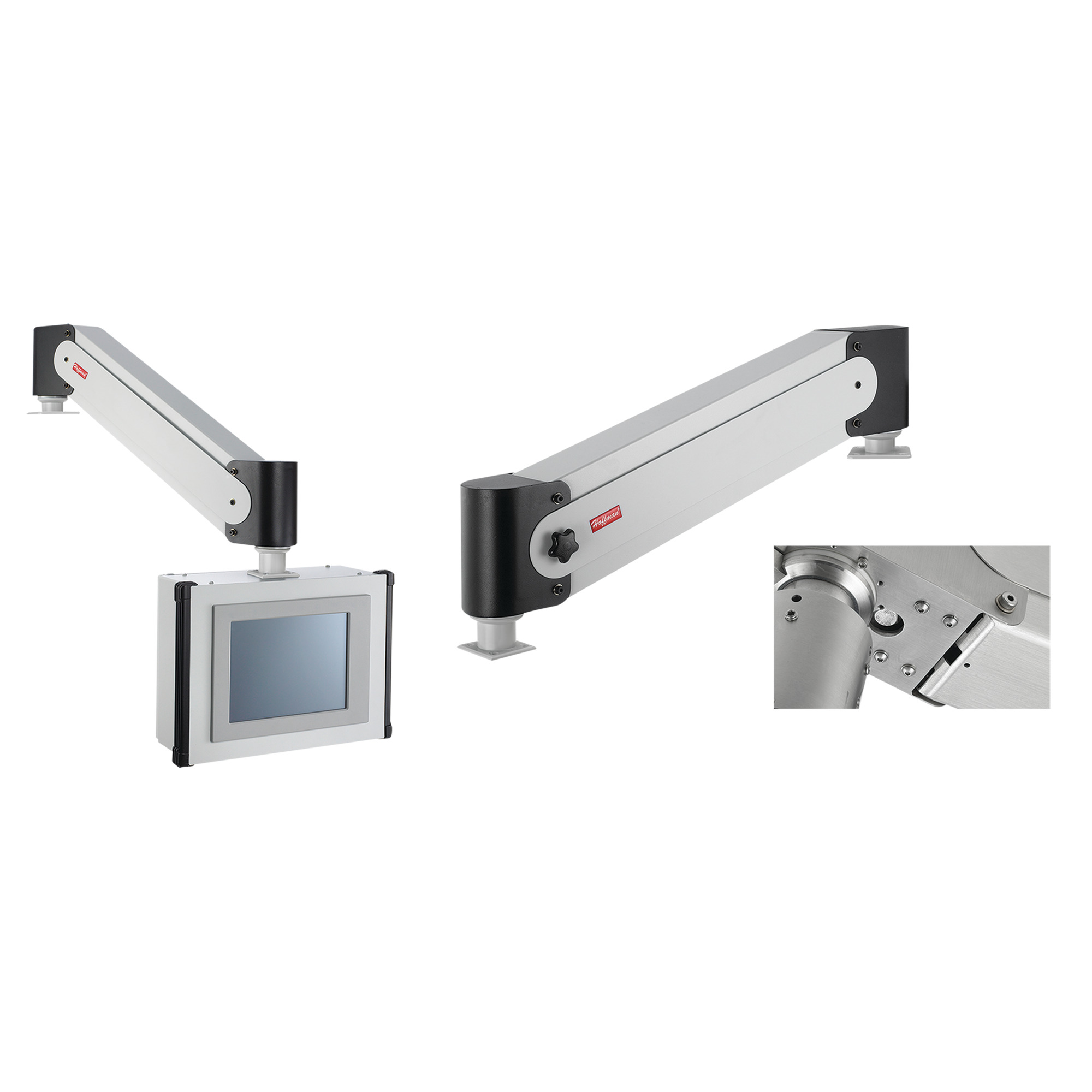 VHD36 Syspend VM2 Type 4 Heavy Duty Machine Top Mount VHD Motion Arm, For Use With SYSPEND HMI Enclosures, 25 to 75 lb Load Capacity, Steel, Light Gray