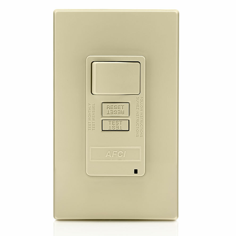 AFSW1-I SmartlockPro Monochromatic Combination AFCI/Switch With LED Indicator, 125 V AC, 15 A, 1 hp, 3-Wire, 2 Poles