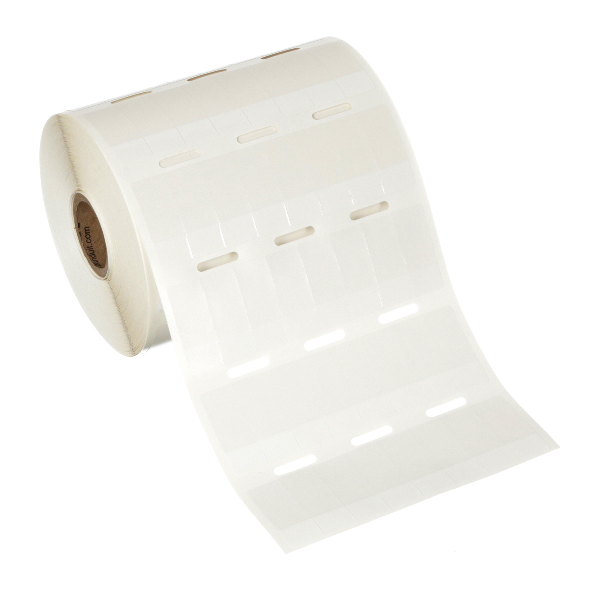 S050X125VA1Y Pan-Code Adhesive Self-Laminating Label, 1-1/4 in L x 1/2 in W, BLANK Legend, White, Vinyl