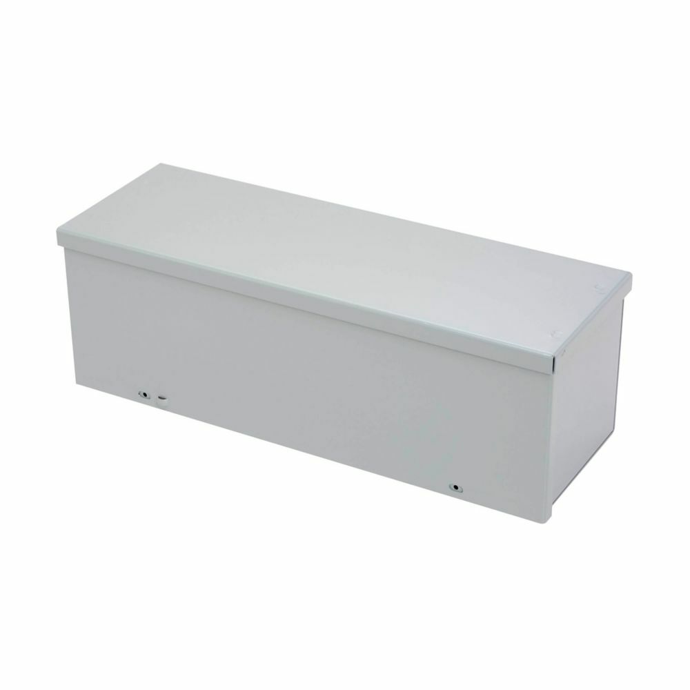 wiring trough, 4" height, 18" length, 4" width, GRT NK wiring trough, Embossed thru holes, No knockouts, Screw cover, NEMA 3R, Steel, Plated screws, ANSI 61 gray, 16 gauge