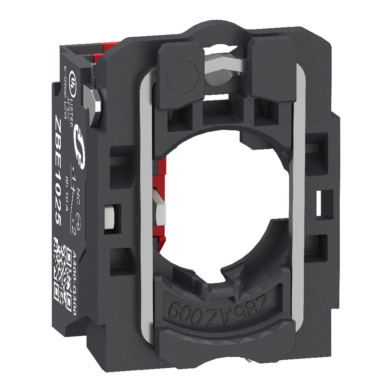 ZB5AZ1025 Harmony Contact Assembly With Body/Fixing Collar, 22 mm, 1NC Contact, 10 A at 600 V AC Contact, Silver Alloy Contact