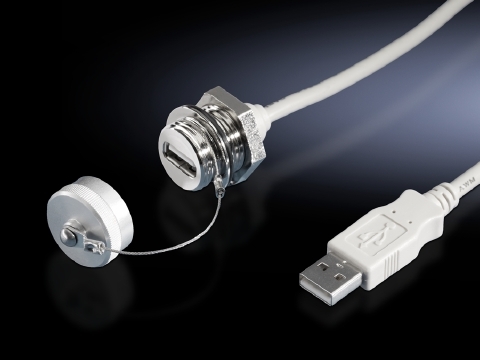 2482700 Interface Extension With Wall Connection, For Use With 1 to 6 mm THK Material, 1 to 6 mm Wall Thickness, Eloxal Layer Jacket, IP66/67 Degree of Protection, Brass