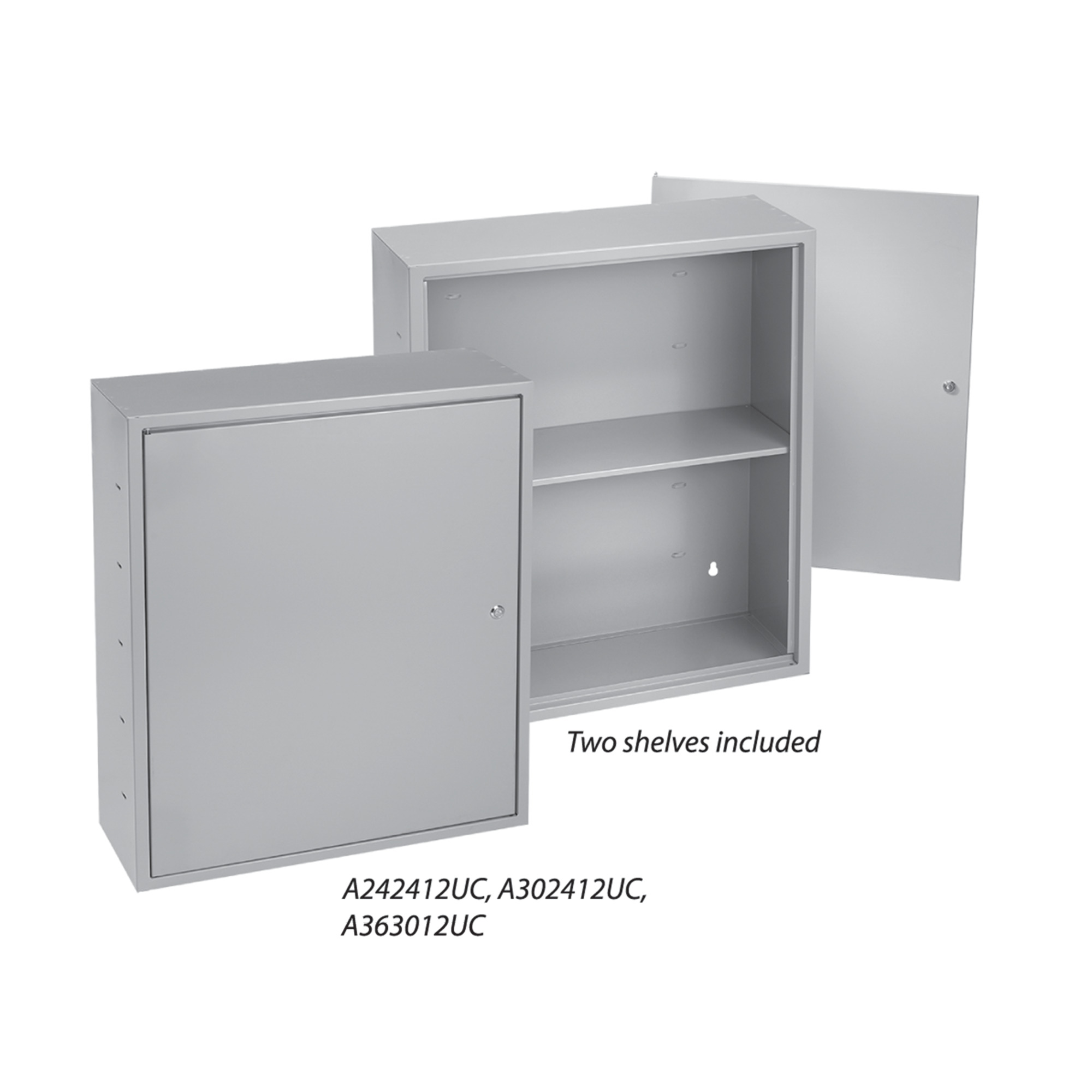 A242412UC A1UC Locking Shelf Model Utility Cabinet, 24 in L x 24 in W x 12 in D, NEMA 1/IP30 NEMA Rating, Steel