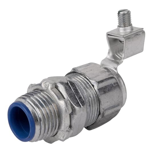 5332GR T&B External Bonding Insulated Straight Grounding Connector With Revolver Lug, 1/2 in Trade, Steel, Chromate Coated/Electro-Zinc Plated