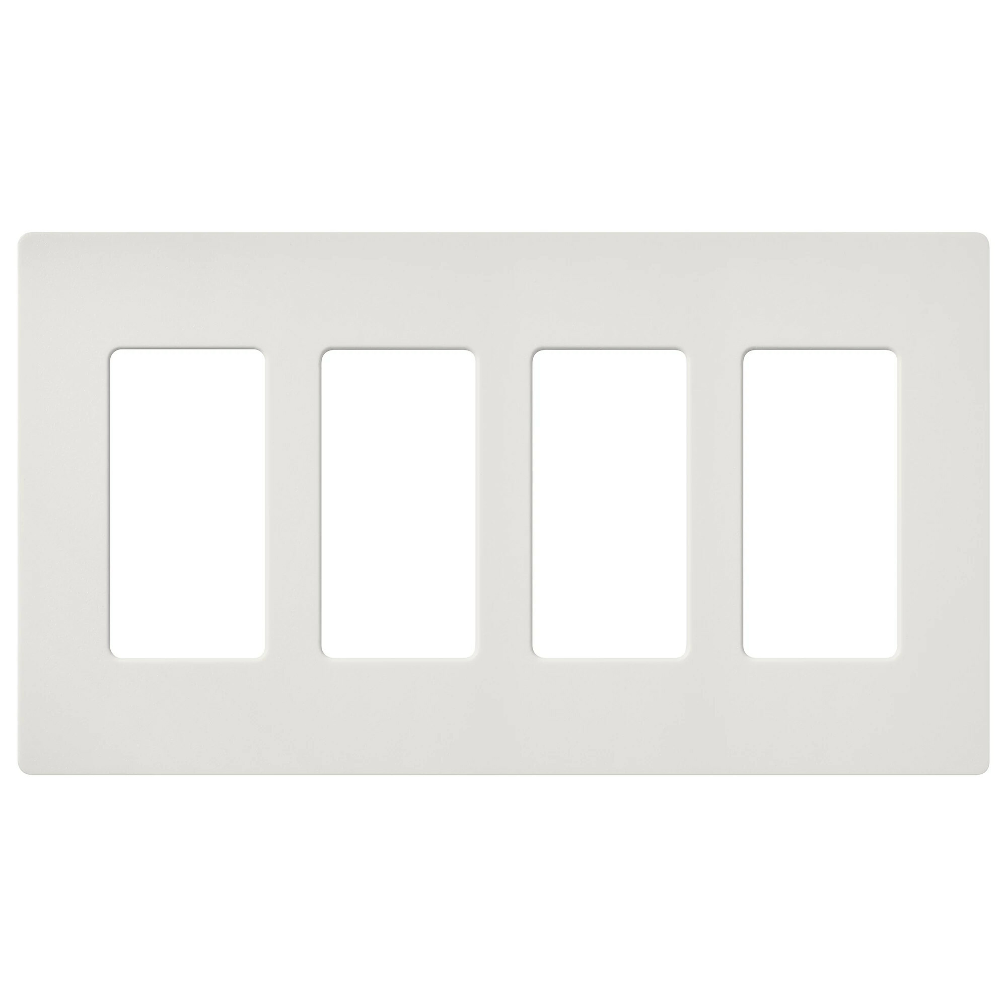 SC-4-LG Claro Wall Plate for Decorator-Style Dimmers, Switches, and Outlets, 4 Gang, Satin, Lunar Gray
