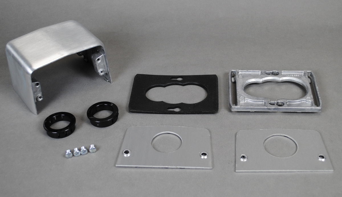 525B 4-Piece Communication Service Fitting, For Use With Walkerduct Pro Series, Walkerduct Underfloor Duct, Flushduct and Walker 800 Series Floor Box, Die Cast Aluminum