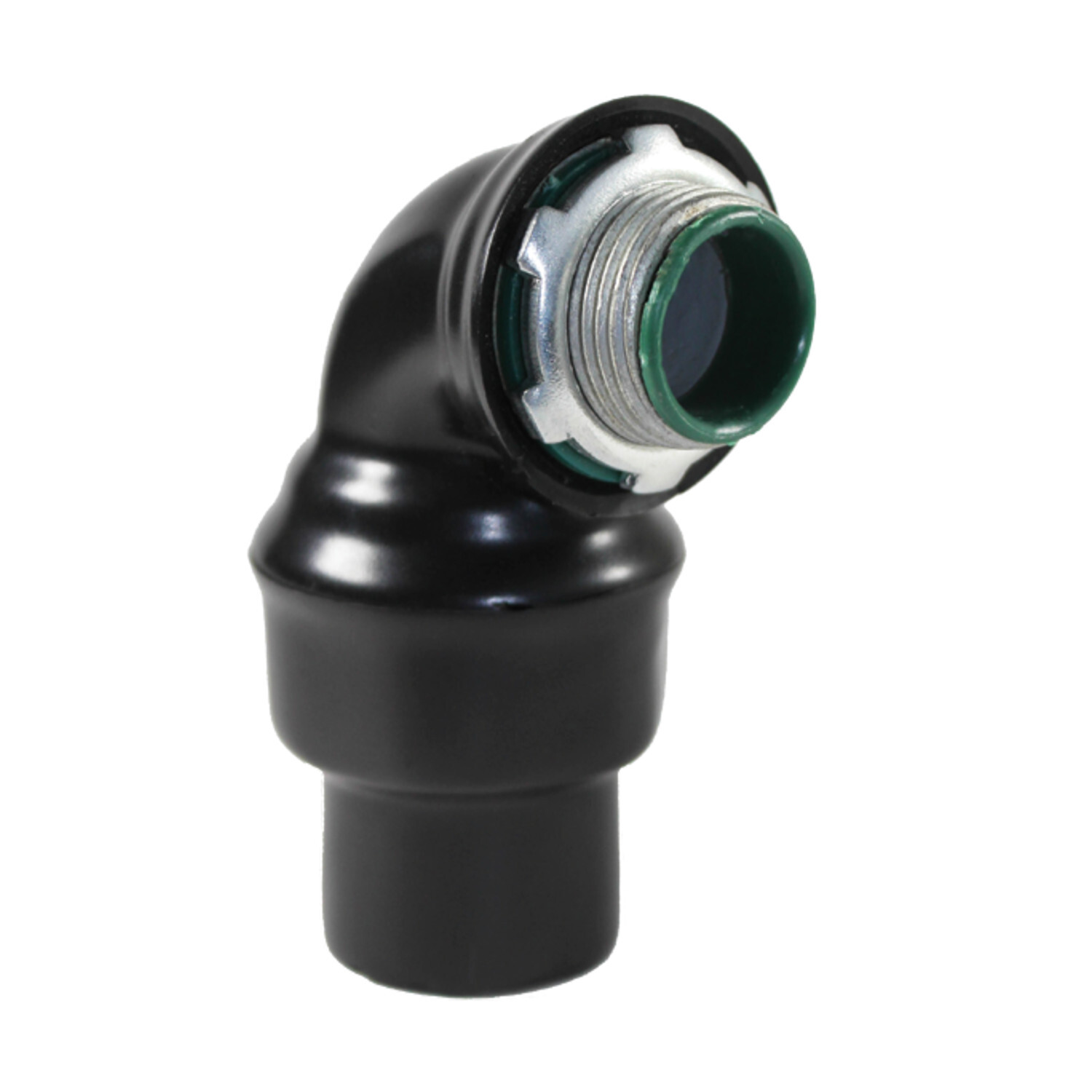 PV3000LT30090 Liquid Tight Conduit Connector, 3 in Trade, 90 deg, Steel, Galvanized/PVC Coated