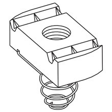 N555ZN 500 Standard Spring Nut With Spring, 5/8-11 Thread, 3/8 in THK, For Use With B42, B52, B54 and B56 Series Short Channel, Strut Fitting and Bolted Framing, Steel
