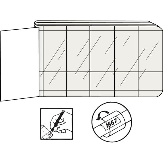 WM-BW12 E-Z Code Self-Laminating Wire Marker Book, 1-1/4 in L x 1/2 in W, Vinyl