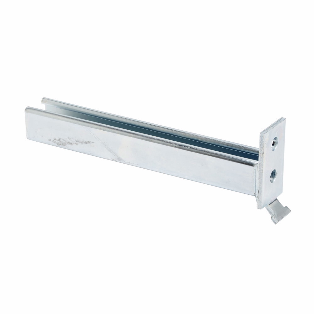 B293-24ZN Channel Bracket, 1 Holes, 24 in L x 1-5/8 in W x 7/32 in THK, Steel