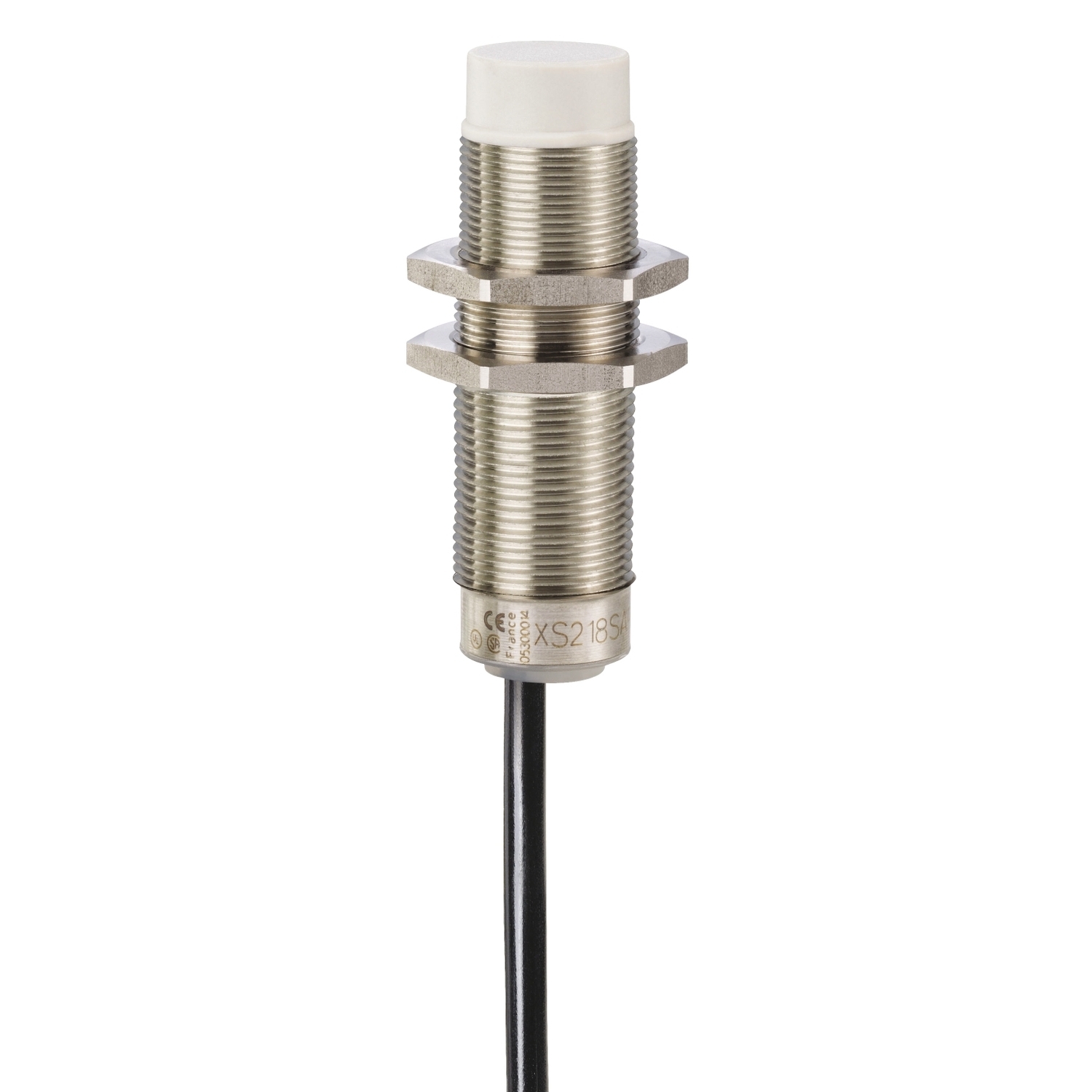 XS218SAPAL2 OsiSense XS Fixed Cylindrical Proximity Sensor With Reverse Polarity Protection, Inductive, PNP Output, 1NO Contact, 10 to 36/12 to 24 V DC