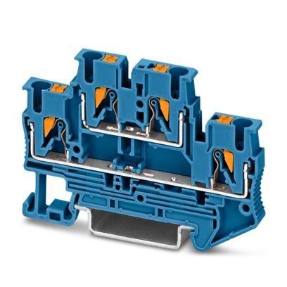3210570 2-Level 2-Circuit 4-Wire Double Tier Terminal Block, 500 V AC, 25 A, 26 to 12 AWG Wire, 4 Poles, DIN Rail Mount