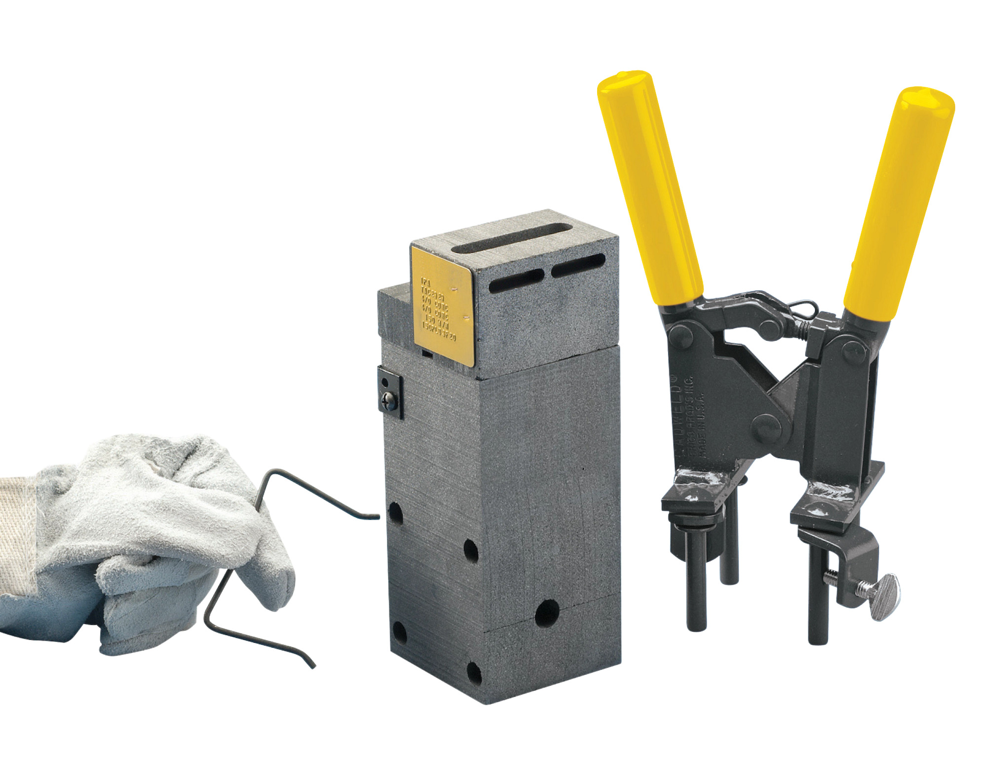 TAC2G2C Cadweld Type TA Weld Metal Mold, 2/0 AWG Concentric Run, 1/0 AWG Concentric Tap Conductor, Cable to Cable Connection, Graphite