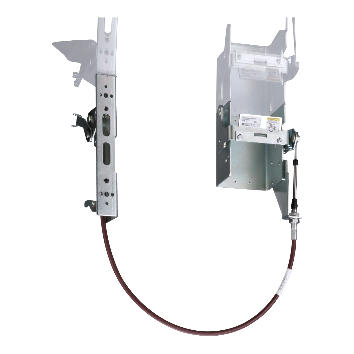 9422CSB50 Flexible Single Cable Operating Mechanism, Flange Handle Mounting, For Use With PowerPact 2/3-Pole 125 A B Frame Molded Case Circuit Breaker, Class 9422 Handle Mechanism, 60 in Cable Handle to Device Connection