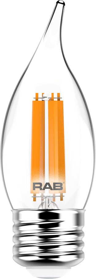 BA11-5-E26-927-F-C Dimmable Decorative LED Lamp, 5.5 W, 60 W Incandescent Equivalent, E26 Lamp, BA11 Bent Tip Shape, 500 Lumens