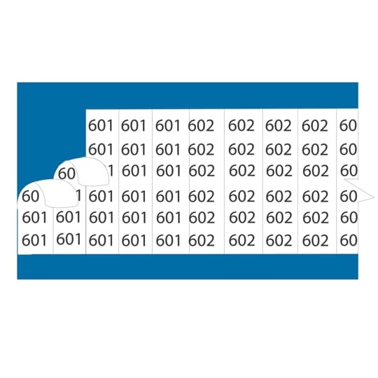 WC3S E-Z Code Solid Number Wire Marker Card, 1-1/2 in L x 1/4 in W, Black/White, Vinyl Cloth, 66 Markers per Card