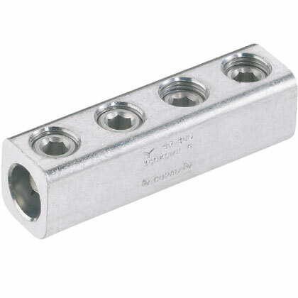 SR-250-XY Pan-Lug SR Series Dual Rated Mechanical Splicer/Reducer Connector, 6 AWG to 250 kcmil Stranded Aluminum/Copper Conductor, Aluminum