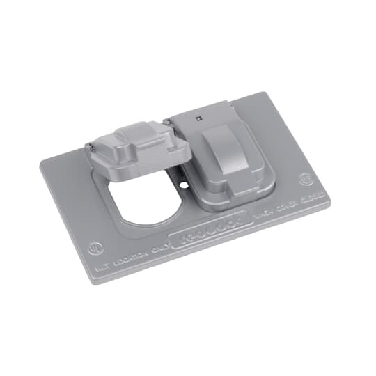 CCD Red Dot Dry-Tite Weatherproof Receptacle Cover, 4-9/16 in L x 2-27/32 in W, Die Cast Aluminum