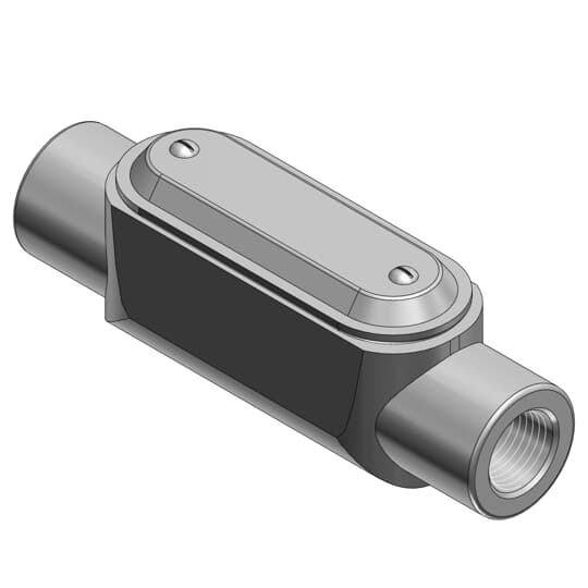 C27CG-TB T&B BlueKote Type C Pre-Assembled Conduit Body With Cover, Gasket, 3/4 in Hub, Form 7 Form, 6.6 cu-in Capacity, Malleable Iron, Epoxy Powder Coated/Zinc Plated