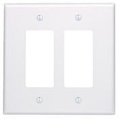 86602 Decora Oversized Wall Plate, 2 Gangs, 3-1/2 in W x 5-1/4 in H, Thermoset, Ivory