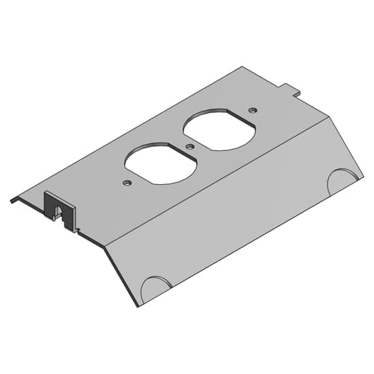 AFP-4A Steel City Duplex Power Panel Cover, 5-7/8 in L, For Use With AFM-4 Series Access Floor Module, Steel
