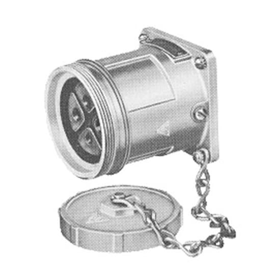 JRS1534D J-Line Basic Watertight Pin and Sleeve Receptacle With Screw Cover, 600 VAC, 150 A, 3 Poles, 4 Wires